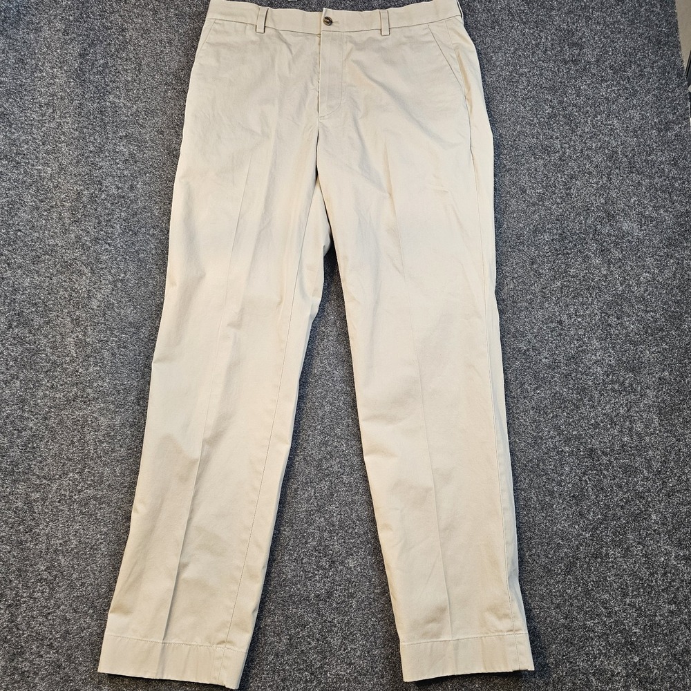 Brooks Brothers Advantage Chino Clark Fit Khaki Pants Mens 36x32 Stretch Cotton